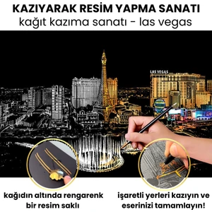 Kazıyarak Resim Yapma Sanatı – Hobi Çizim Kitleri – Scratch Art Kazıma Sanatı Seti - Kalem Dahil
