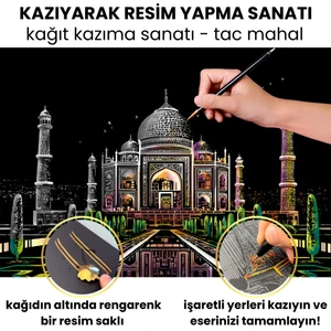 Kazıyarak Resim Yapma Sanatı – Hobi Çizim Kitleri – Scratch Art Kazıma Sanatı Seti - Kalem Dahil