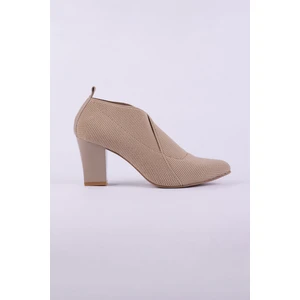 Hakiki Deri ve Likralı Topuklu Kadın Ayakkabısı 25MHT967