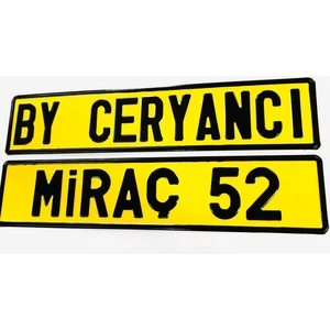 Dekor Plaka,sarı Plaka, Cam Önü Plaka, Özel Plaka