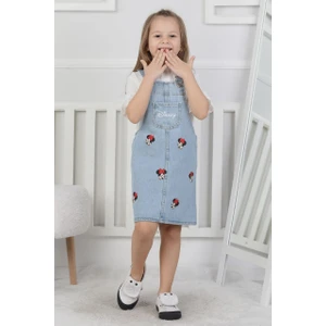 Mickey Mouse Desenli Çocuk Kot Jile Elbise