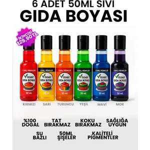 Sıvı Gıda Boyası 6 Adet 50ML