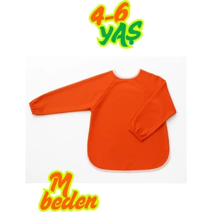 Turuncu Boyama Önlüğü M Beden 4-6 Yaş Su Itici Kumaş