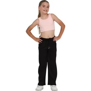 Kız Çocuk Beli Lastikli Kordonlu Geniş Bol Paça Palazzo Burgu Okul Pantolon