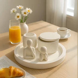 Nevhan Sanat Modern Beyaz Dekoratif Set – 6 Parçalı Şık Tasarım