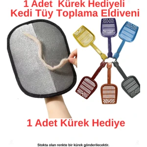 Kedi Tüy Toplama Eldiveni Kürek Hediyeli