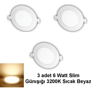Slim Panel LED Sıva Altı 6 Watt 3 Adet