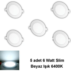 Slim Panel LED Sıva Altı 6 Watt 5 Adet