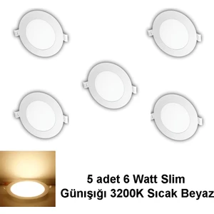 Slim Panel LED Sıva Altı 6 Watt 5 Adet