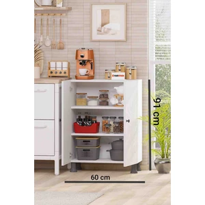 Çok Amaçlı 60 cm Mutfak Banyo Kiler Dolabı Beyaz