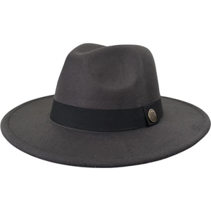 Ceeldu Kışlık Kaşe Keçe Fedora, Erkek Kadın Fötr Şapka, Kovboy Şapka - Gri