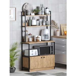 Mutfak Standı 2 Kapaklı 5 Raflı Kahve Köşesi Bazalı Mutfak Rafı Mutfak Bangosu