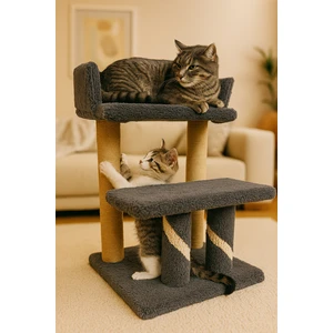 Kedinizin Yeni Gözdesi! 2 Katlı Peluş Kedi Tırmalama Yatma ve Dinlenme Tahtası – Modern Tasarım | Kediler Için Rahat Yatak, Eğlenceli Oyun Alanı ve Dayanıklı Tırmalama Imkanı Sunan Fonksiyonel Ürün