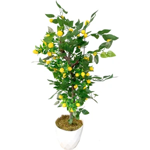 Cennet Home Limon Ağacı Yeşil Yapraklı Doğal Görünümlü Yapay Ağaç 100 cm