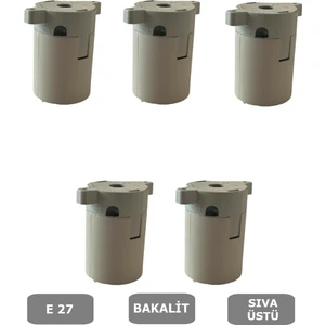 Sıva Üstü Duy E27 Vidasız Geçmeli Donanma Duyu Bakalit Beyaz (250V-4A) 5 Adet