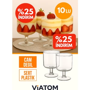 Magnolia Tatlı Sunum Bardağı 12'lı Mika Magnolya Dondurma Puding Kasesi (Cam Değildir)