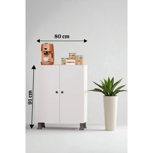 Çok Amaçlı Mutfak Banyo Kiler Dolabı 80 cm Beyaz