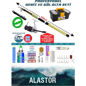 Harika Profesyonel Deniz ve Göl Olta Takım 360CM 100-250GR Atarlı Kamış Olta Seti