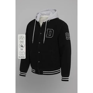 Erkek Oversize Kışlık Kalın Siyah Kot Kolej Mont