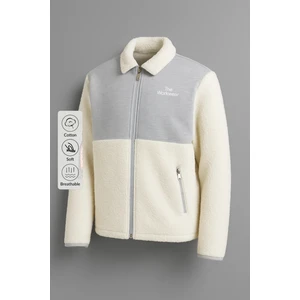 Erkek Basic Kışlık Kalın Gri Salaş Peluş Ceket