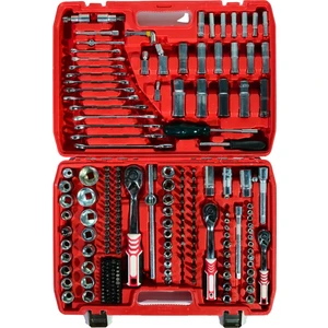 Ekinler EEA465 Profesyonel 216 Parça Usta Lokma Takımı Seti Tamirci Seti Paslanmaz Çelik Krom Kaplama Kırmızı