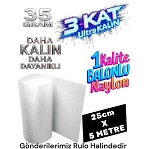 25 cm x 5 Metre Yüksek Kalite Kalın Balonlu Naylon Patpat