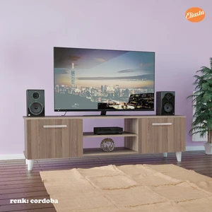 Modilayn Tv Unıtesi Tv Sehpası Raflı ve 2 Kapaklı Televizyon Sehpası