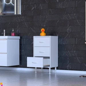 Modilayn Şifonyer 3 Çekmeceli Tek Gözlü Dar Şifonyer Yatak Odası Şifonyeri