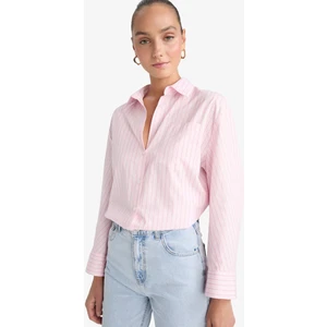 Overshirt Fit Çizgili Poplin Uzun Kollu Gömlek G0982AX25SP