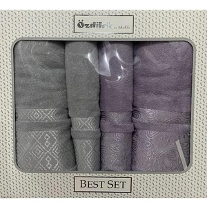 Dory Best Set Hamam Takımı Lila-Gri 1130