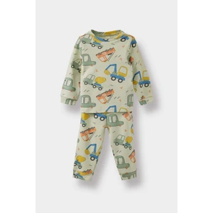 Erkek Bebek Pijama Takımı Araç Baskılı Uzun Kollu Üst Uzun Alt F0546A525AU