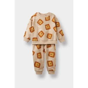 Erkek Bebek 2'li Takım Desenli Sweatshirt Eşofman Altı
