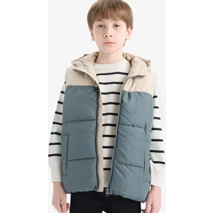 Erkek Çocuk Su Geçirmez Kapüşonlu Polar Astarlı Fermuarlı Şişme Yelek