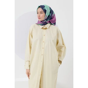 Twill Ipek Eşarp Floral Su Yeşili