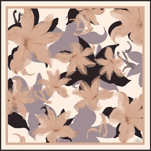 Twill Ipek Eşarp Floral Vizon