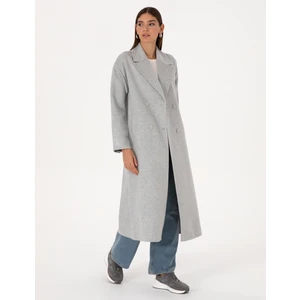 Pierre Cardin Kadın Açık Gri Melanj Kaşe Kaban 50308929-VR091