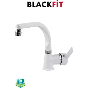 Beyaz Delta Lavabo Bataryası Oynar Başlıklı Banyo Bataryası Çift Su Girişli Lavabo Musluğu Çeşme