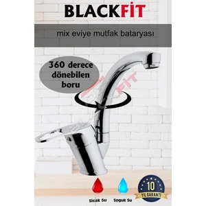 Mix Eviye Bataryası Çift Su Girişli Aç Kapa Mutfak Bataryası