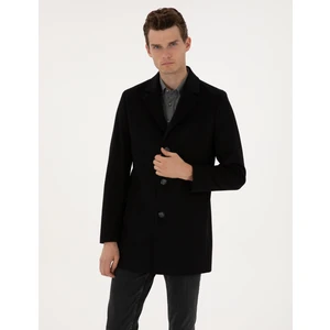 Pierre Cardin Erkek Siyah Ex. Slim Fit Kaşe Kaban 50314200-VR046