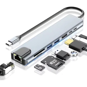 Macbook Pro Air Uyumlu Usb Type-C 8 Hub Dönüştürücü Çevirici Çoklayıcı USB, HDMI, Micro Sd 8in1