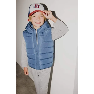 Erkek Bebek Su Geçirmez Kapüşonlu Fermuarlı Tafta Şişme Yelek A2221A525AU