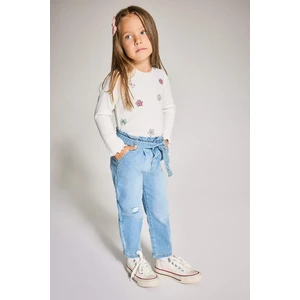 Kız Bebek Paperbag Düz Paça Jean Pantolon D1532A525AU