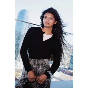 Regular Fit Bisiklet Yaka Basic Düz Düğmeli Triko Hırka