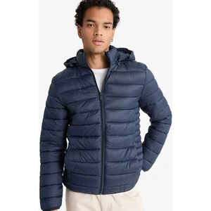 Su İtici Slim Fit Dar Kesim İç Cep Detaylı Kapüşonlu Fermuarlı Cepli Şişme Mont N4661AZ25AU