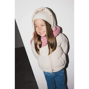 Kız Bebek Rüzgar Geçirmez Su Geçirmez Kapüşonlu Fermuarlı Cepli Şişme Mont E7360A525AU