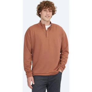 Kiremit Dik Yaka Sweatshırt