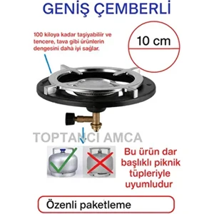 Siyah Beyaz Kamp Ocağı Güçlendirilmiş Tava Koyma Balık Piknik Tüpü Kamp Başlık Siyah Renk 10 cm