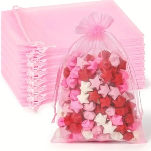 100 Adet Büzgülü Tüllü Kına Kesesi Düğün Organizer Kese Lavanta, Nikah Şekeri Kesesi 9X12