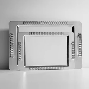 Sırma 2'li Saten Çelik Tepsi Seti
