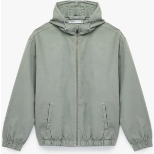 Pamuklu Cepli Uzun Kollu Fermuarlı Oversize Kapşonlu Jean Ceket  (Aw 25)